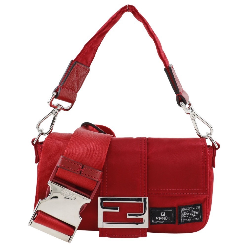 FENDI Mamma Bucket Porter shoulder bag nylon red diagonal